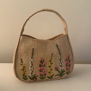 Rafé New York Embroidered Whicker Handbag